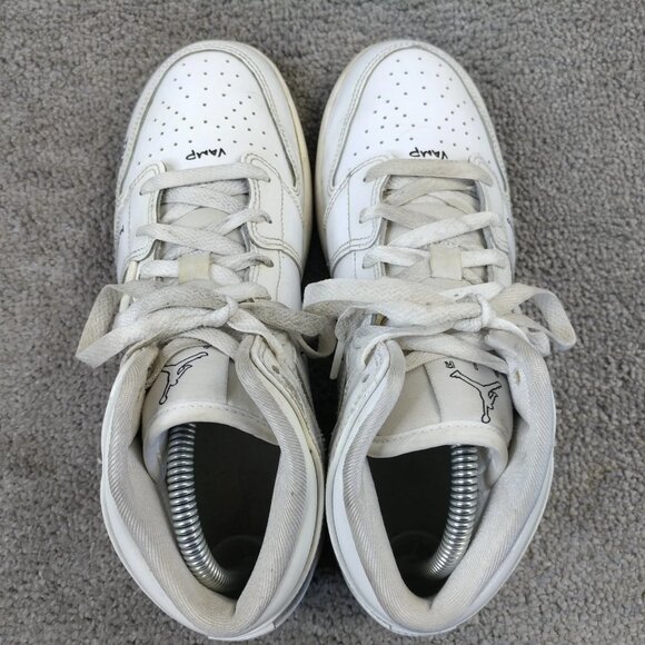 Nike Air Jordan 1 Mid Schematic Boys Size 7Y Shoes DQ1864-100 White Patent - Picture 11 of 14